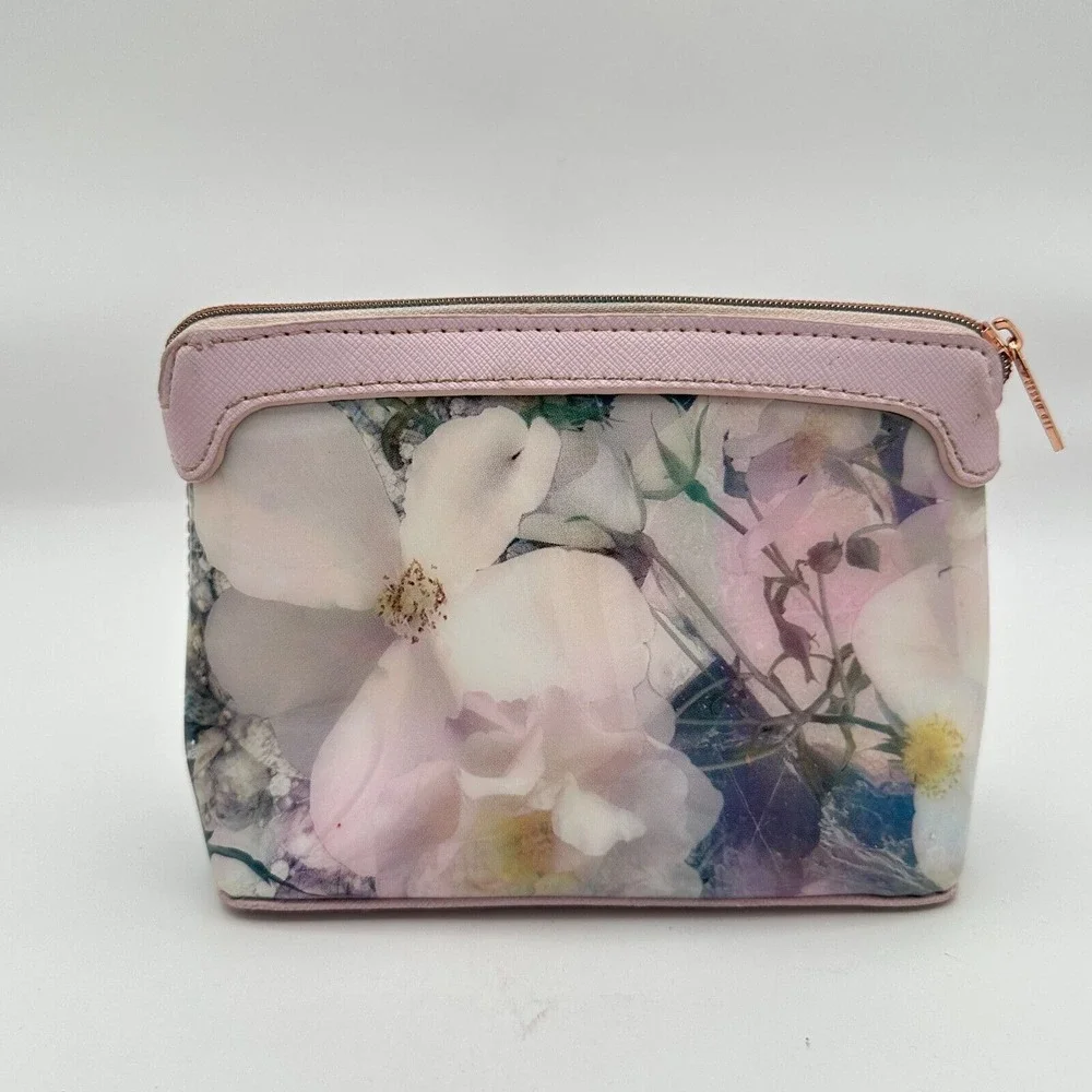 Ted Baker Floral Travel Cosmetic‎ Case Make Up Bag Pink Luxury Preppy Vacation